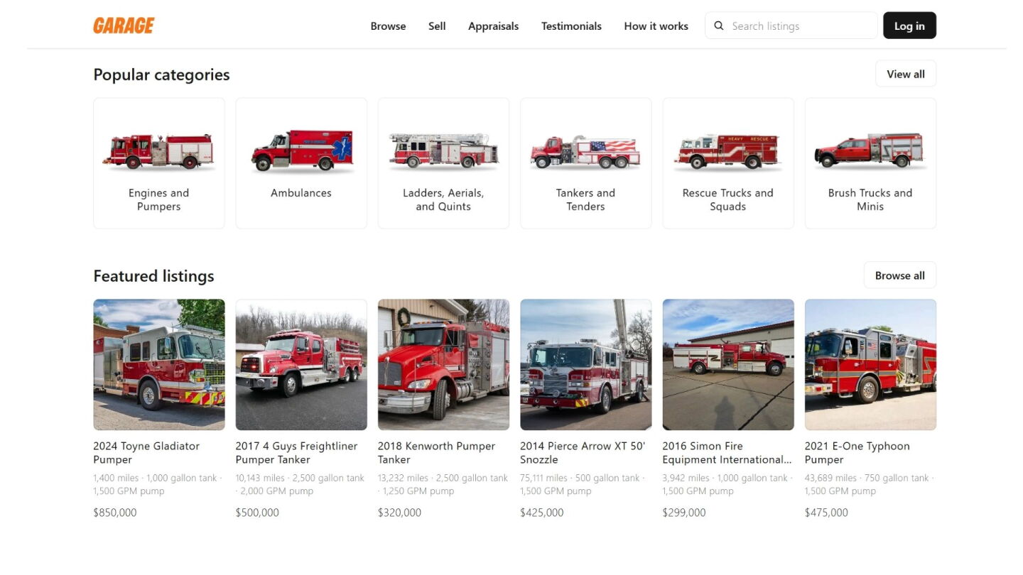Fire Code Research Fire, EMS departments use Garage to buy and sell used apparatus amid ...