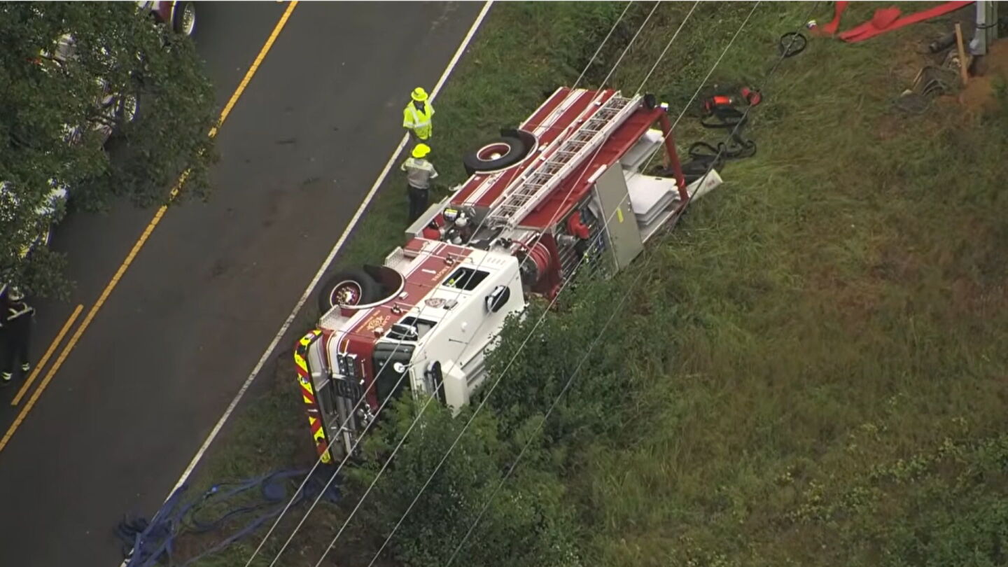 Fire Code Research New $950K Clayton fire engine overturns while responding to EMS call