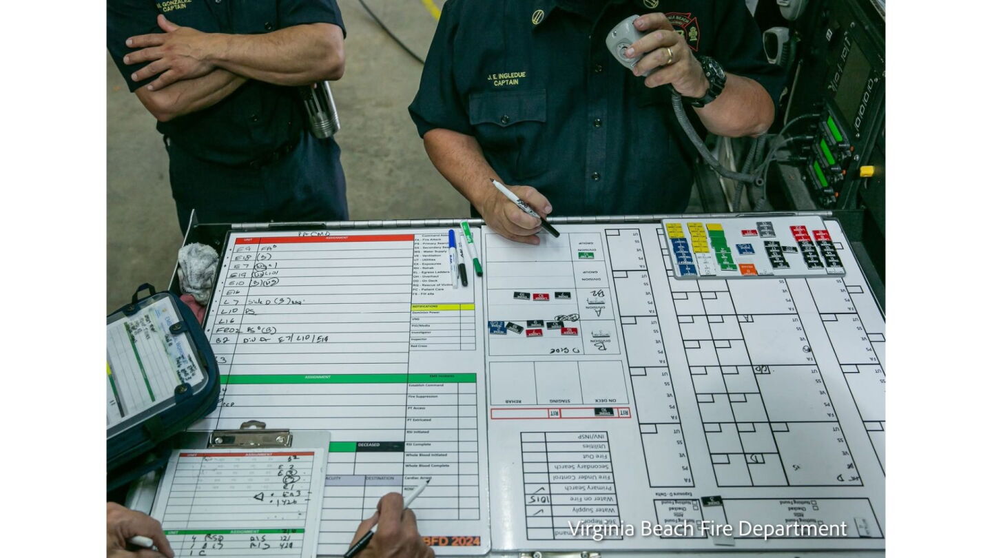 Las Command Structure Inside Virginia Beach Fire’s command simulation program