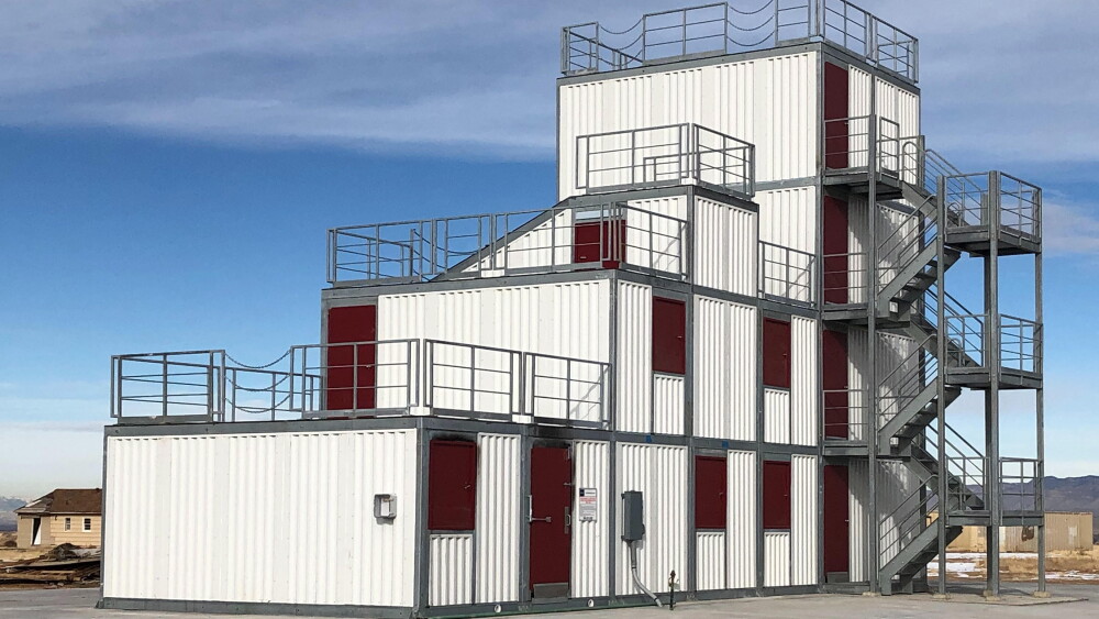 Modular Fire Riser Room Modular system supports fire training