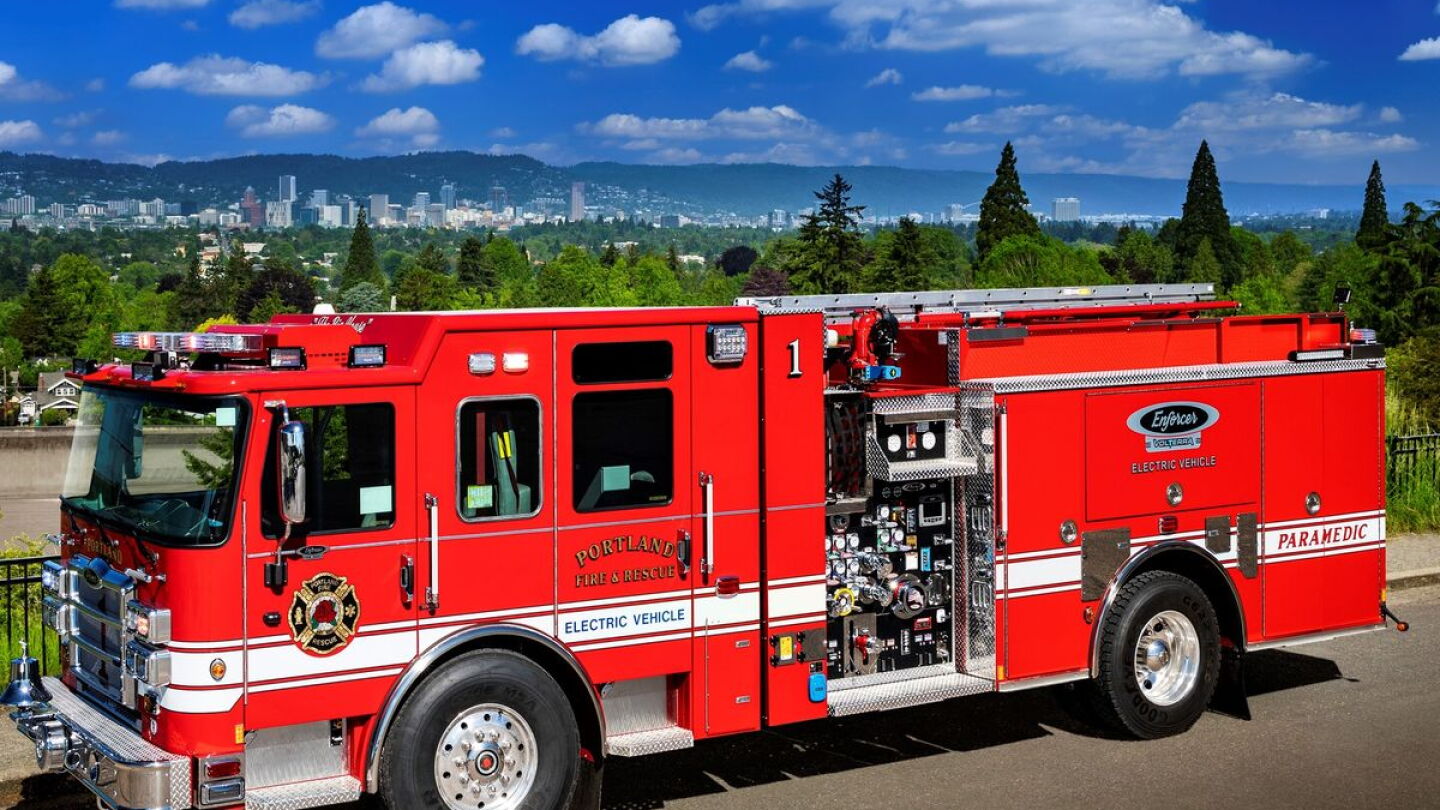 Portland puts electric fire engine in service with traditional ceremony