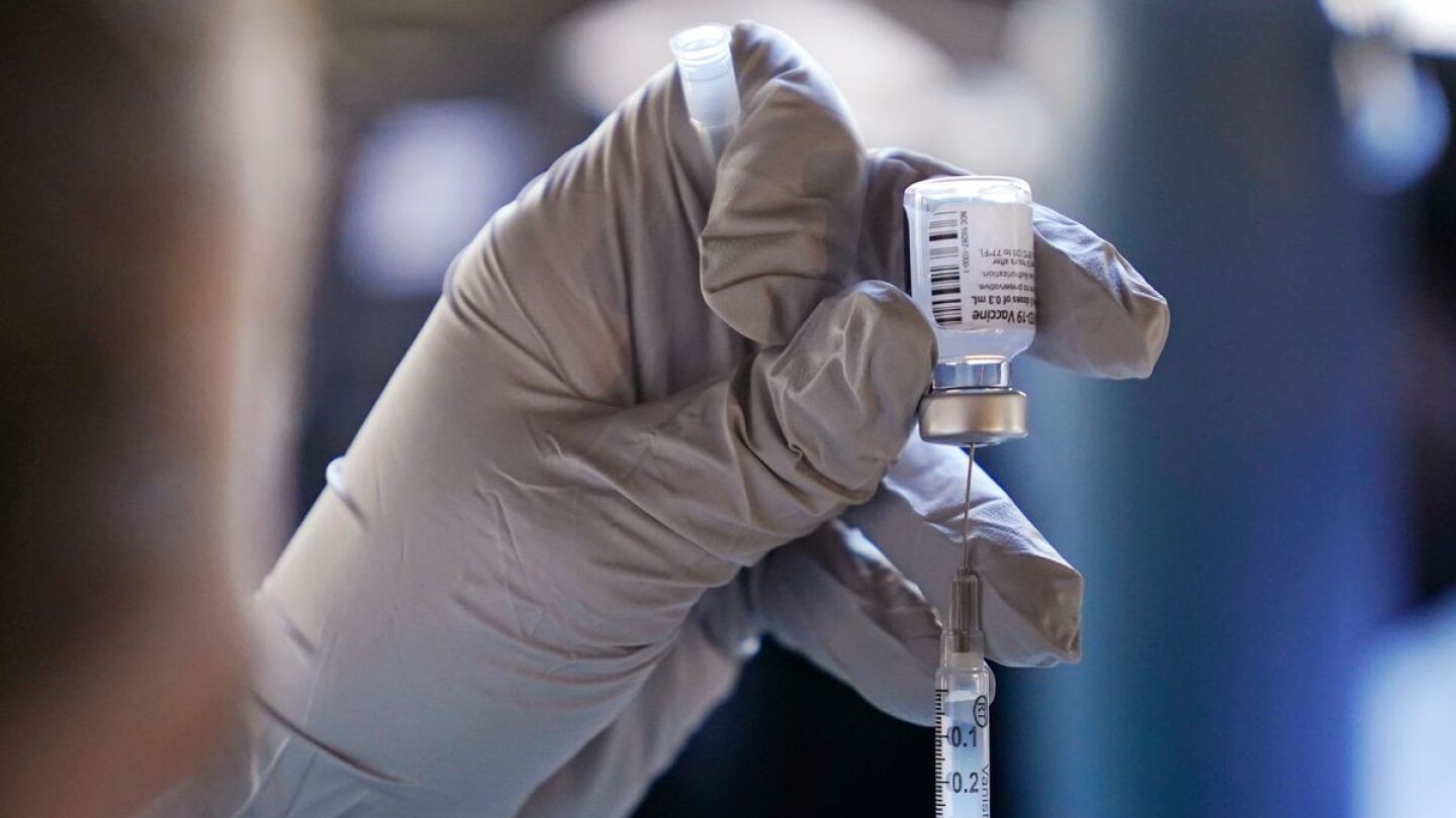 preparing covid 19 vaccination stock image glove associated press