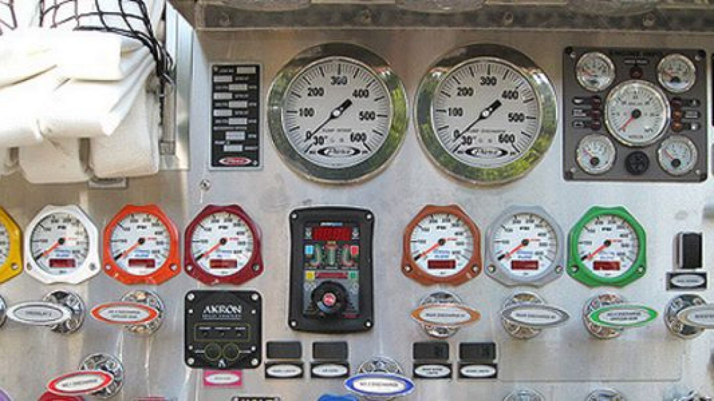 Fire Engine Panel Photo What the fire engine's pressure gauge is telling you