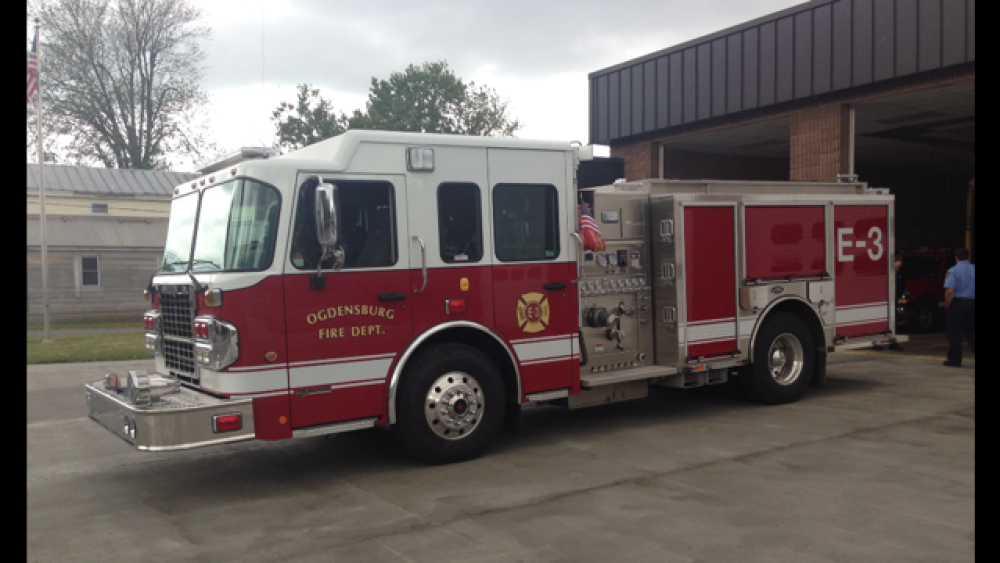 ogdensburg new york fire apparatus stock image