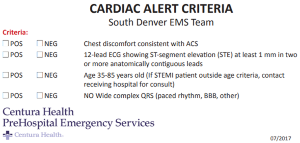 Stemi Alert Reference Chart STEMI benchmarks in EMS care