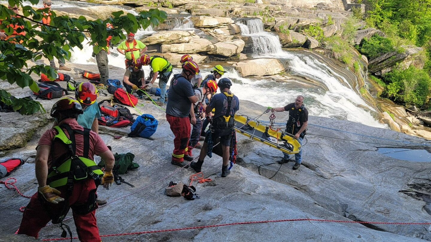 25 Foot Fall Conn. first responders rescue man in 40-foot fall at waterfall
