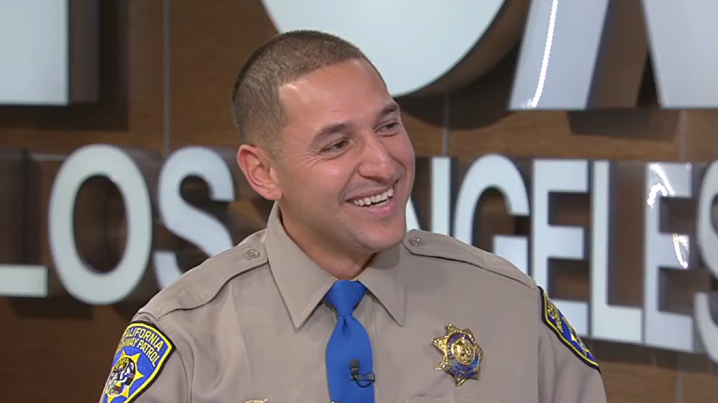 CHP officer visits TV, radio stations to share a public safety message — in the form of rap lyrics