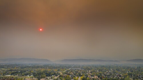 wildfire smoke over Fort Collins, Colorado
