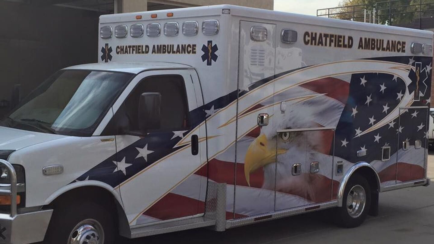 chatfield ambulance service rig stock image