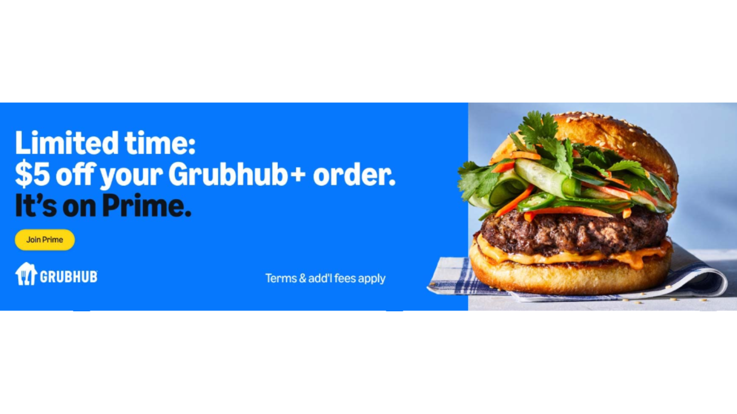 Amazon announces Grubhub+ as ongoing Prime Member offer