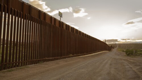 The wall at the border between USA and Mexico