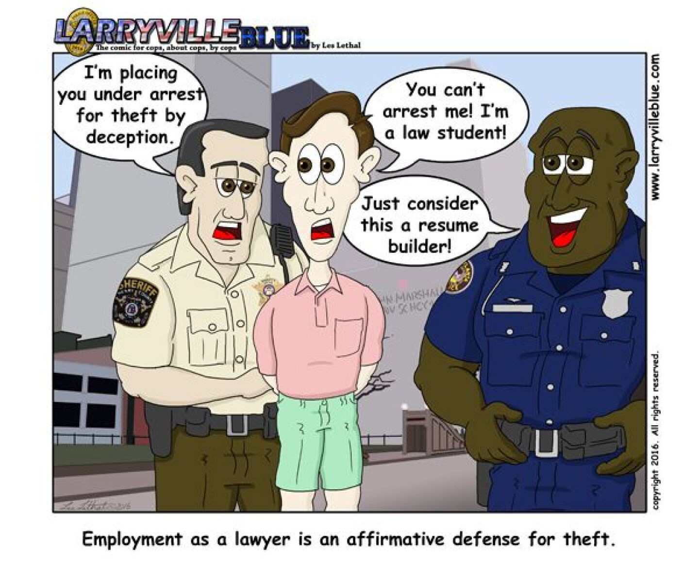 Library Police Comic Larryville Blue Police Comic: Law students