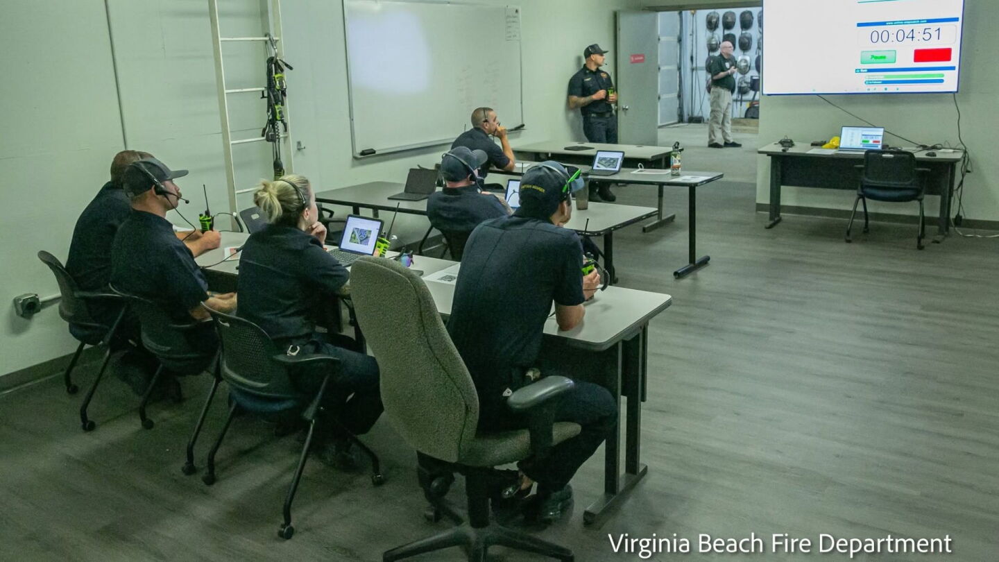 Las Command Structure Inside Virginia Beach Fire’s command simulation program