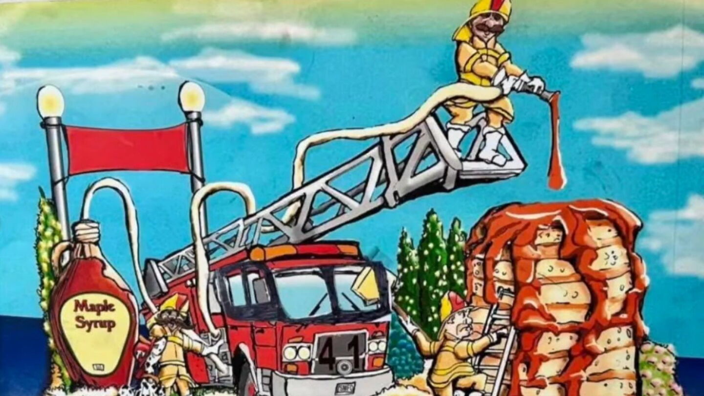 Fire Engine Float Firefighter pancake float draws mixed reactions ahead of Rose Parade
